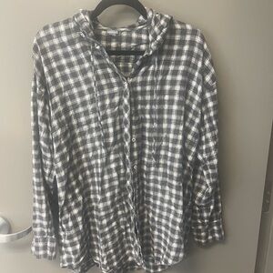 Aerie Plaid Shirt in Black and White